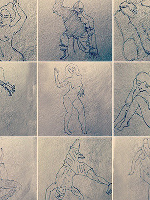 Art-of-Divya-Suvarna_Ink-Paint_Traditional_Art_Nude-study_Human Figure Sketch