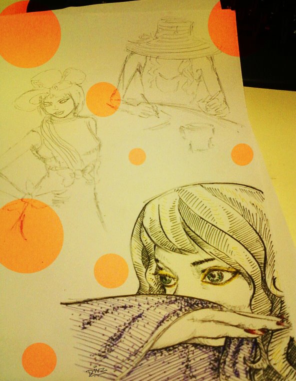 Art-of-Divya-Suvarna_Ink-Paint_Sketchbook_doodles-Women Study